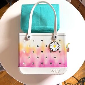 BOGG BAG White and Pink Ombre Tote like new!